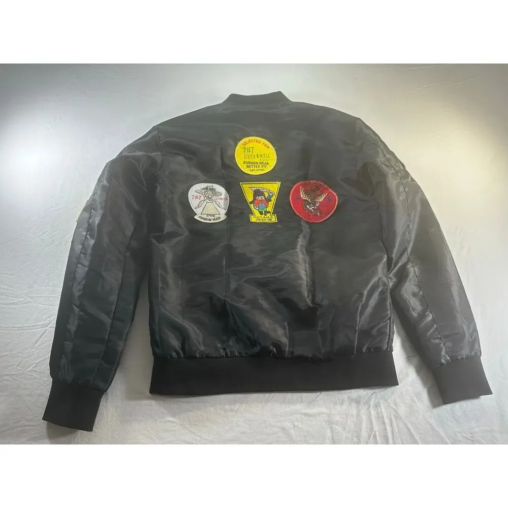 Copied - Black Patch Bomber Jacket - Men